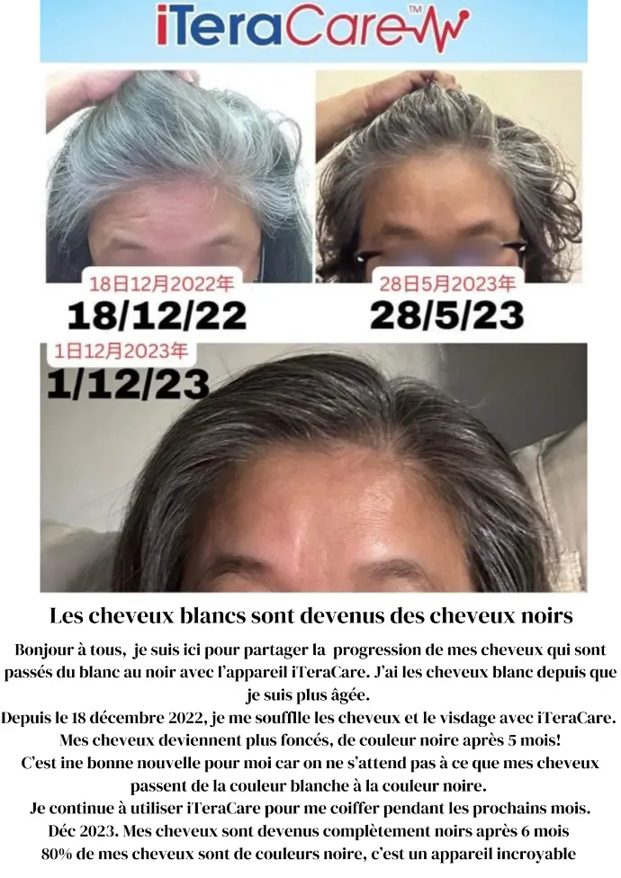 Iteracare témoignage : cheveux blancs qui  reprennent leur teinte naturelle