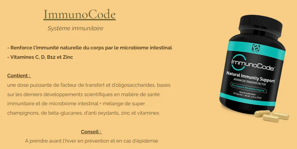 Immunocode BEPIC facteur de transfert, immunité, microbiome intestinal